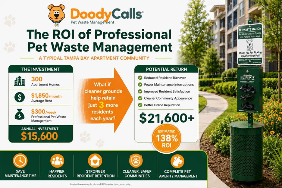 The Hidden ROI of Professional Pet Waste Management for Apartment Communities in Tampa Bay & Florida's Suncoast