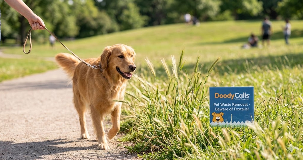 golden retriever on a walk